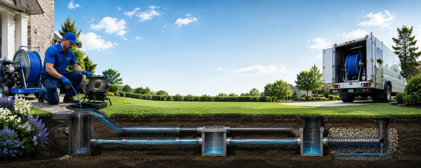 Outdoor drain cleaning information for Rhodes, MI